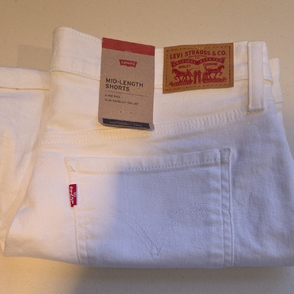 Levi's Classic White Denim Shorts